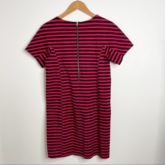 J.Crew Red Stripes Short Raglan Sleeve Stretchy Zipped T-shirt Dress size S - Picture 5 of 8